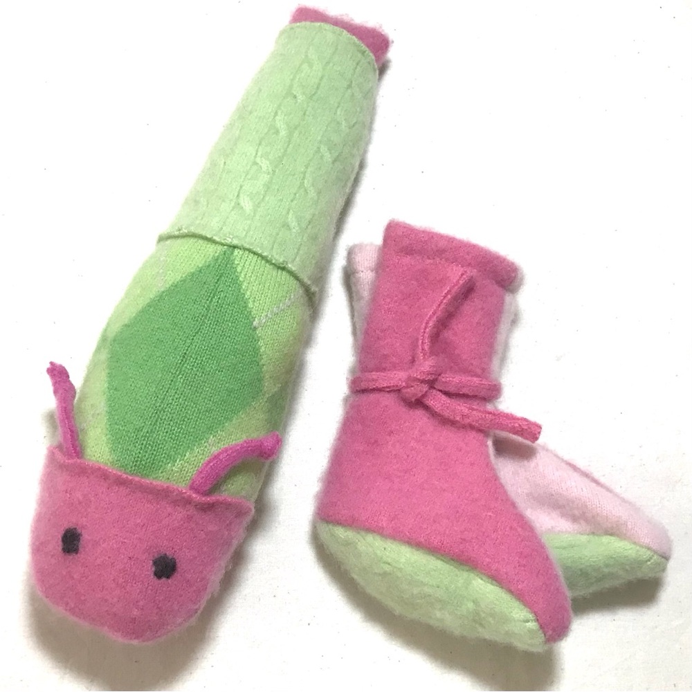 Handmade Cashmere Stuffie & Booties Set